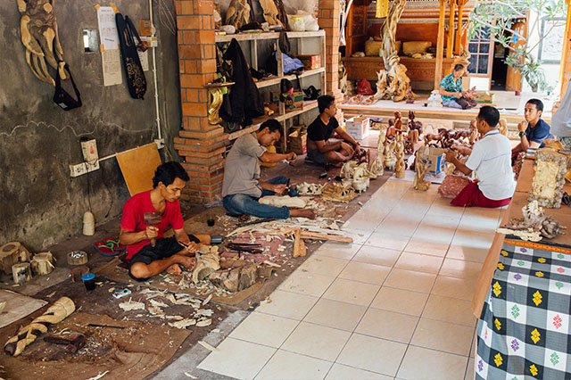 Ubud's wood carvers Bali