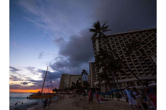 sunset in Waikiki
