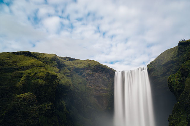visiting Skógafoss Waterfall in Iceland