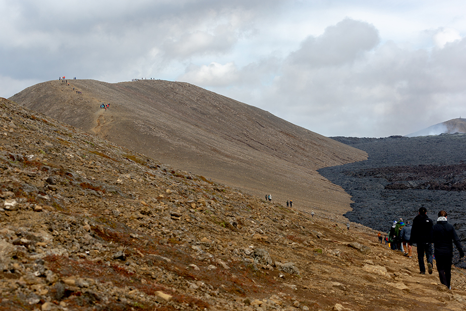 hike to the Fagradalsfjall volcano in iceland
