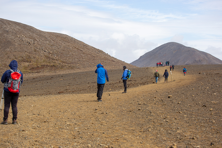 hike to the Fagradalsfjall volcano in iceland