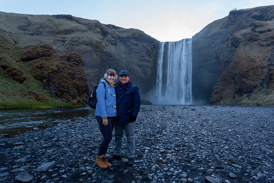 skogafoss under the midnight sun