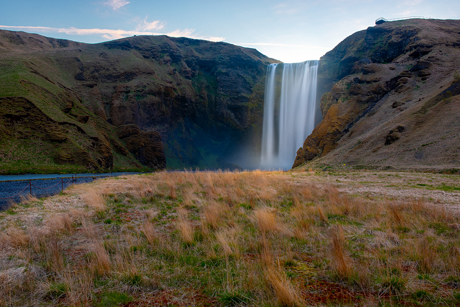 skogafoss under the midnight sun