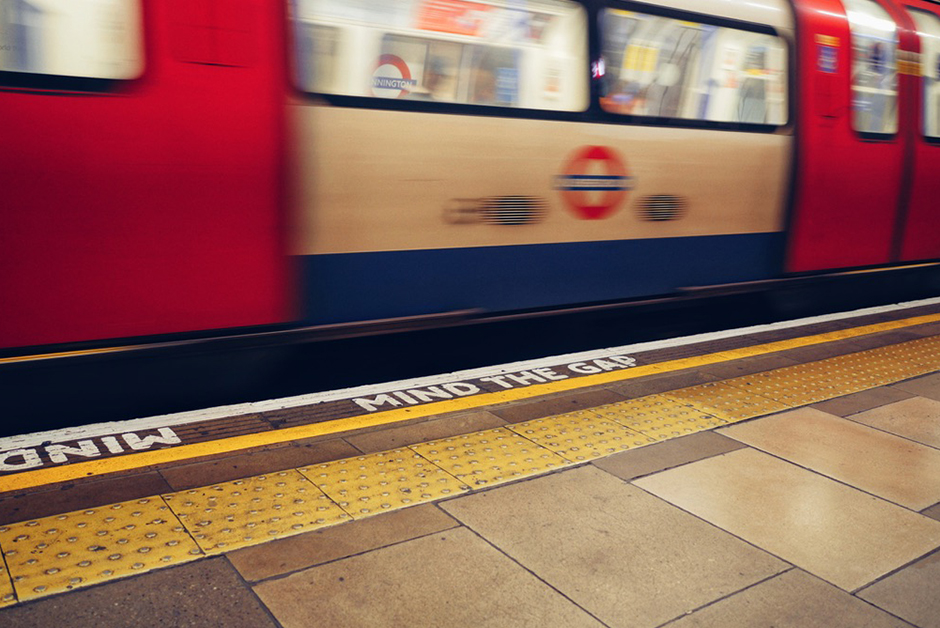 taking the tube in London 