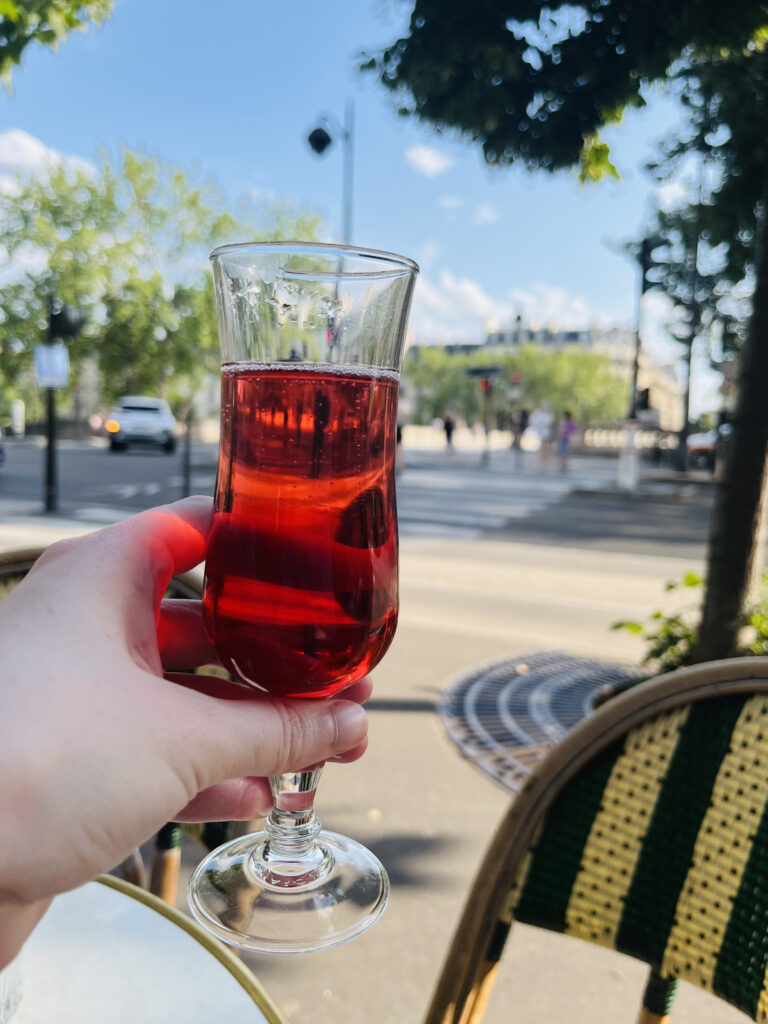 kir royale in paris cafe