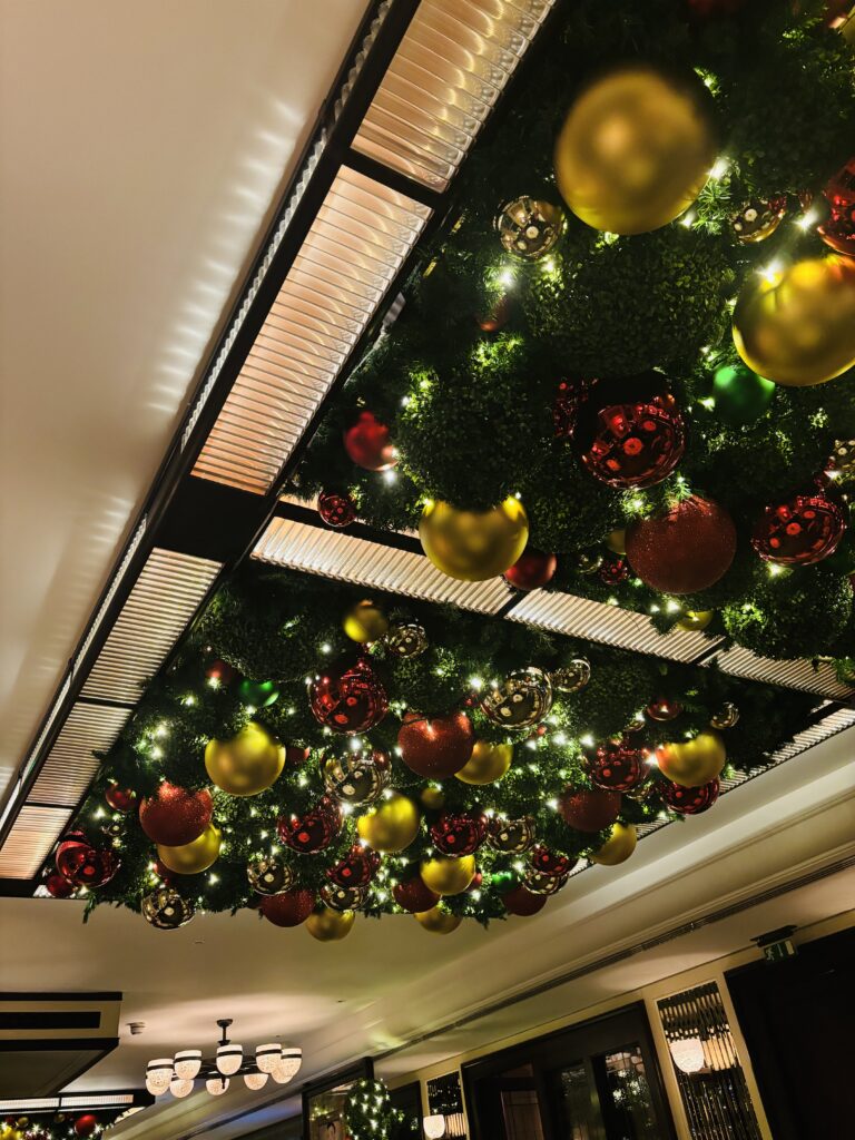 Christmas decor at 34 mayfair restaurant in London