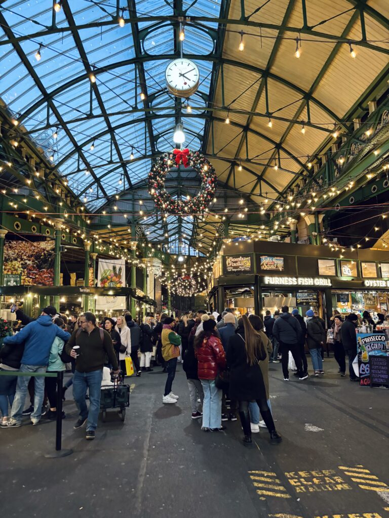 Borough Market at Christmas time in London